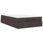 Preview: Bettgestell mit Matratze Dunkelbraun 120 x 190 cm Stoff