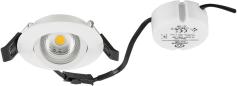 Preview: ARDEBO.de EVN LED COMPACTO68 Deckeneinbau, rund, schwenkbar, IP44, 200-240V, 6W, 3000K, 683lm, inkl. dimmbaren Netzgerät, weiß (E44060102)