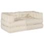 Preview: ARDEBO.de - Modulares Sofa 2 pcs Creme 70 x 70 x 56 cm Stoff
