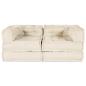 Preview: Modulares Sofa 2 pcs Creme 70 x 70 x 56 cm Stoff