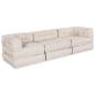 Preview: ARDEBO.de - Modulares Sofa 3 pcs Creme 70 x 70 x 56 cm Stoff