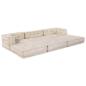 Preview: Modulares Sofa 3 pcs Creme 70 x 70 x 56 cm Stoff