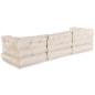 Preview: Modulares Sofa 3 pcs Creme 70 x 70 x 56 cm Stoff