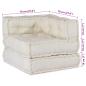 Preview: Modulares Sofa 3 pcs Creme 70 x 70 x 56 cm Stoff
