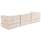 Preview: Modulares Sofa 3 pcs Creme 70 x 70 x 56 cm Stoff