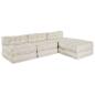 Preview: ARDEBO.de - Modulare Sofagarnitur Stoff Creme 210 x 140 x 56 cm