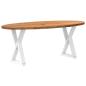 Preview: ARDEBO.de - Esstisch Hellbraun 200x100x74 cm Massivholz Eiche Oval