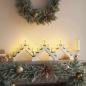 Preview: ARDEBO.de - Weihnachtskerzenbrücke mit 7 LEDs 3 pcs Weiß 39,5 x 5 x 29 cm