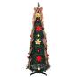 Preview: Künstlicher Weihnachtsbaum mit 100 LEDs Grün 150 cm PVC