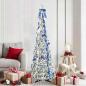 Preview: ARDEBO.de - Künstlicher Weihnachtsbaum mit 150 LEDs Grün 180 cm PVC