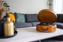 Preview: Retro-Plattenspieler mit 2 eingebauten Lautsprechern Braun