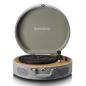 Preview: Retro-Schallplattenspieler aus Holz mit eingebauten Lautsprechern, Bluetooth® und AT3600L Tonabnehmer Grau