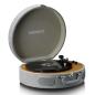 Preview: Retro-Schallplattenspieler aus Holz mit eingebauten Lautsprechern, Bluetooth® und AT3600L Tonabnehmer Grau