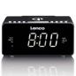 Preview: ARDEBO.de - Stereo FM Radiowecker mit USB und Qi Wireless Smartphone-Ladung Schwarz