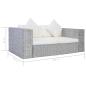Preview: 2-tlg. Sofagarnitur mit Auflagen Grau Natur Rattan