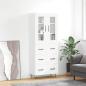 Preview: ARDEBO.de - Highboard Weiß 69,5x34x180 cm Holzwerkstoff
