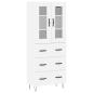 Preview: Highboard Weiß 69,5x34x180 cm Holzwerkstoff