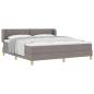 Preview: Boxspringbett mit Matratze Creme 90x200 cm Stoff Taupe