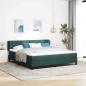 Preview: ARDEBO.de - Boxspringbett mit Matratze Dunkelgrau 80x200 cm Samt Dunkelgrün
