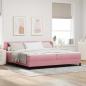 Preview: ARDEBO.de - Boxspringbett mit Matratze Dunkelgrau 80x200 cm Samt Rosa