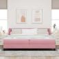 Preview: Boxspringbett mit Matratze Dunkelgrau 80x200 cm Samt Rosa