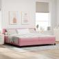 Preview: ARDEBO.de - Boxspringbett mit Matratze Schwarz 100x200 cm Velvet Rosa