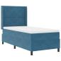 Preview: Boxspringbett mit Kopfteil Blau 90 x 200 cm Samt