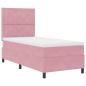 Preview: Boxspringbett mit Matratze mit Kopfteil Rosa 100 x 200 cm Samt