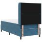 Preview: LED Boxspringbett mit Matratze Blau 90 x 190 cm Samt