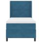 Preview: LED Boxspringbett mit Matratze Blau 90 x 200 cm Samt