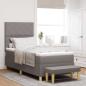 Preview: ARDEBO.de - Boxspringbett mit Matratze mit Kopfteil Taupe 90 x 200 cm Stoff