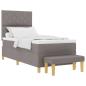 Preview: Boxspringbett mit Matratze mit Kopfteil Taupe 90 x 200 cm Stoff