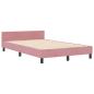 Preview: Bettgestell mit Kopfteil Rosa 120 x 190 cm Samt