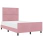 Preview: Bettgestell mit Kopfteil Rosa 120 x 190 cm Samt