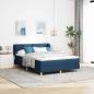Preview: ARDEBO.de - Boxspringbett mit Matratze Creme 90x200 cm Stoff Blau