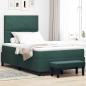 Preview: ARDEBO.de - Boxspringbett mit Matratze Dunkelgrün 120 x 190 cm Samt