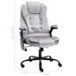 Preview: Massage-Bürostuhl Hellgrau Samt