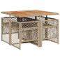 Preview: 5-tlg. Garten-Essgruppe mit Kissen Beige Poly Rattan
