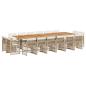 Preview: 17-tlg. Garten-Essgruppe mit Kissen Beige Poly Rattan