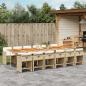 Preview: ARDEBO.de - 13-tlg. Garten-Essgruppe mit Kissen Beige Poly Rattan
