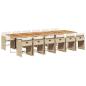 Preview: 13-tlg. Garten-Essgruppe mit Kissen Beige Poly Rattan