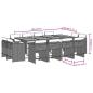 Preview: 13-tlg. Garten-Essgruppe mit Kissen Grau Poly Rattan