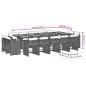 Preview: 15-tlg. Garten-Essgruppe mit Kissen Grau Poly Rattan