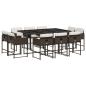 Preview: 11-tlg. Garten-Essgruppe mit Kissen Braun Poly Rattan