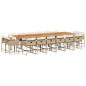 Preview: 17-tlg. Garten-Essgruppe mit Kissen Beige Poly Rattan