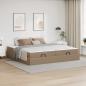 Preview: ARDEBO.de - Bettgestell mit Matratze Cappuccino 200 x 200 cm Kunstleder