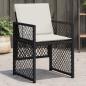 Preview: ARDEBO.de - Gartenstühle mit Kissen 4 Stk. Schwarz Poly Rattan