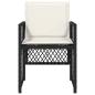 Preview: Gartenstühle mit Kissen 4 Stk. Schwarz Poly Rattan