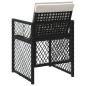 Preview: Gartenstühle mit Kissen 4 Stk. Schwarz Poly Rattan