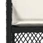 Preview: Gartenstühle mit Kissen 4 Stk. Schwarz Poly Rattan